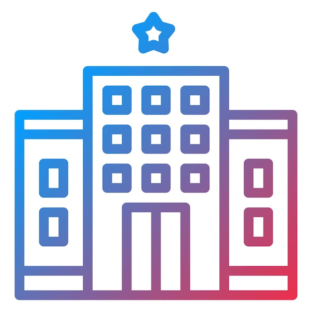 Diseño vectorial estilo icono de hotel de una estrella