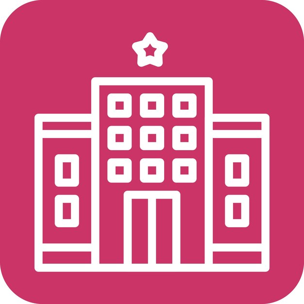 Diseño vectorial estilo icono de hotel de una estrella
