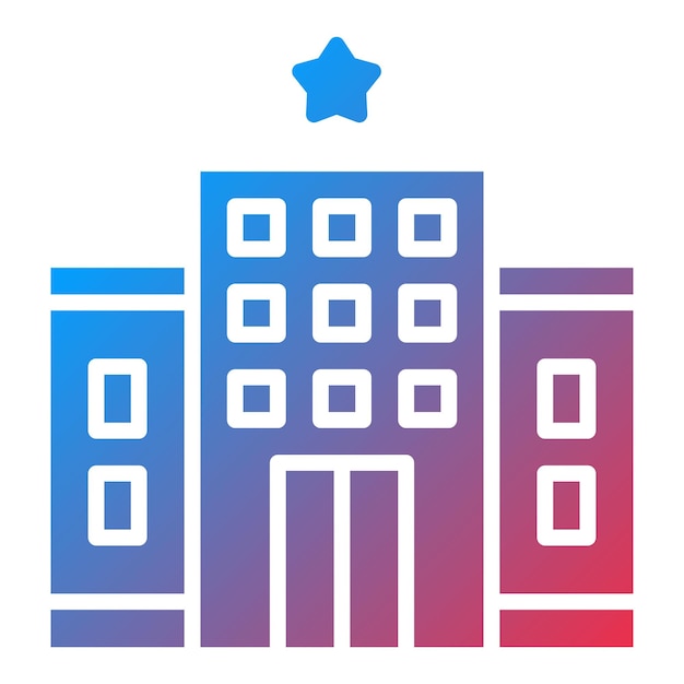 Diseño vectorial estilo icono de hotel de una estrella