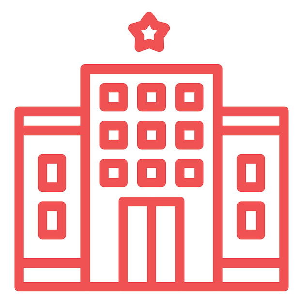 Diseño vectorial estilo icono de hotel de una estrella