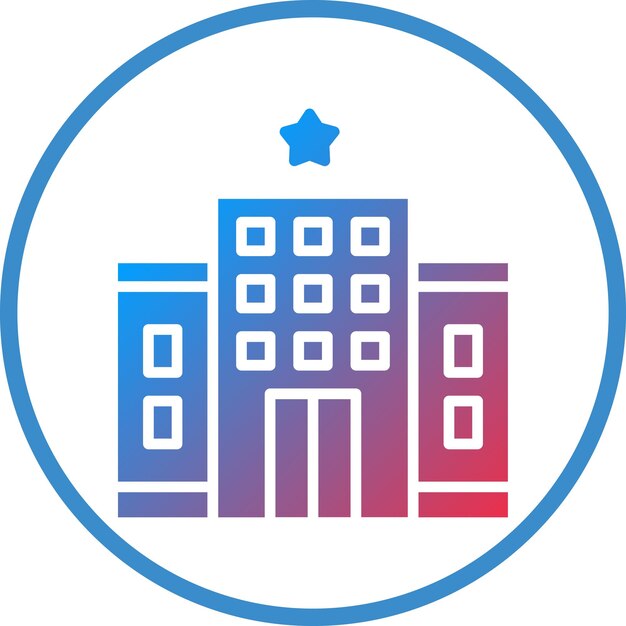 Diseño vectorial estilo icono de hotel de una estrella