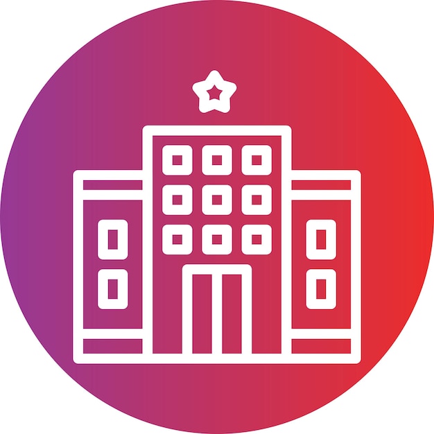 Diseño vectorial estilo icono de hotel de una estrella