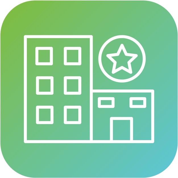 Diseño vectorial estilo icono de hotel de una estrella