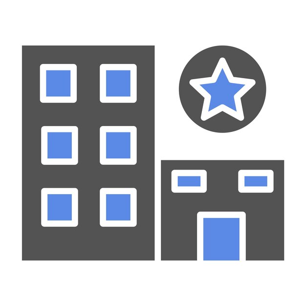 Diseño vectorial estilo icono de hotel de una estrella
