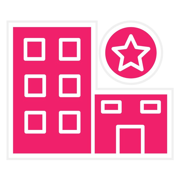 Diseño vectorial estilo icono de hotel de una estrella