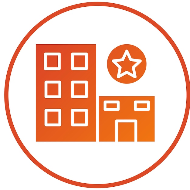 Diseño vectorial estilo icono de hotel de una estrella