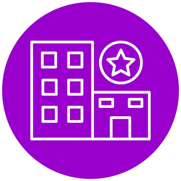 Diseño vectorial estilo icono de hotel de una estrella
