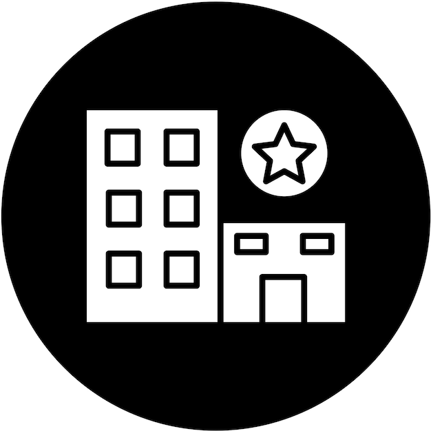 Diseño vectorial estilo icono de hotel de una estrella