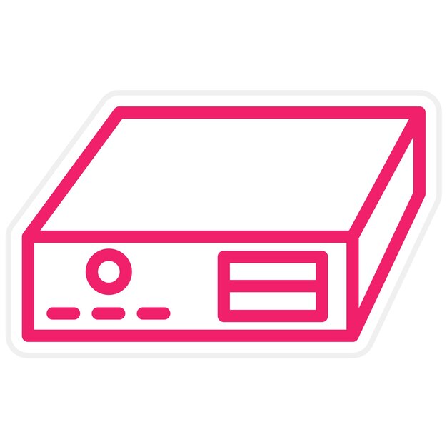 Diseño vectorial de estilo de icono HTPC