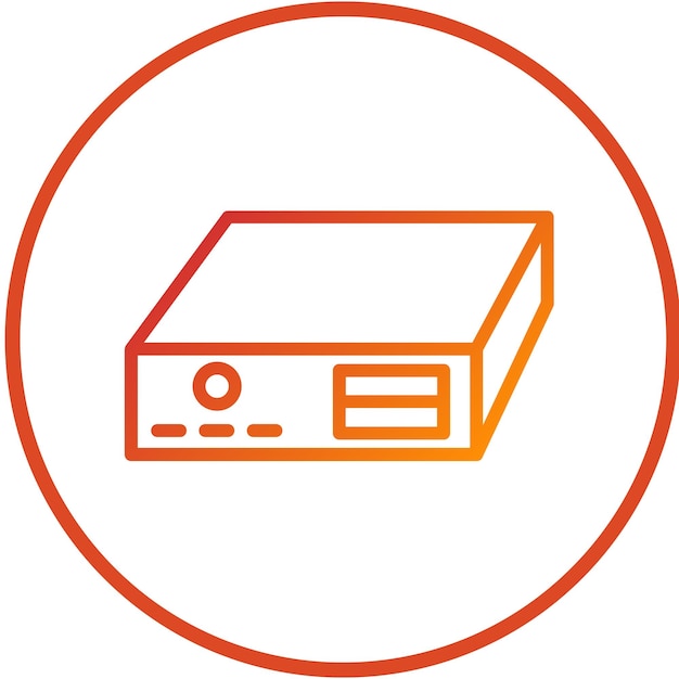 Diseño vectorial de estilo de icono HTPC