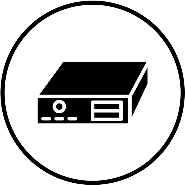 Diseño vectorial de estilo de icono HTPC