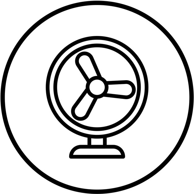 Diseño vectorial Estilo del icono del hub del ventilador