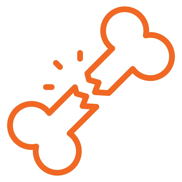 Diseño vectorial Estilo del icono del hueso roto