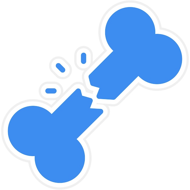 Diseño vectorial Estilo del icono del hueso roto