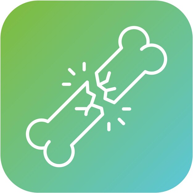 Diseño vectorial Estilo del icono del hueso roto