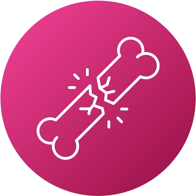 Diseño vectorial Estilo del icono del hueso roto