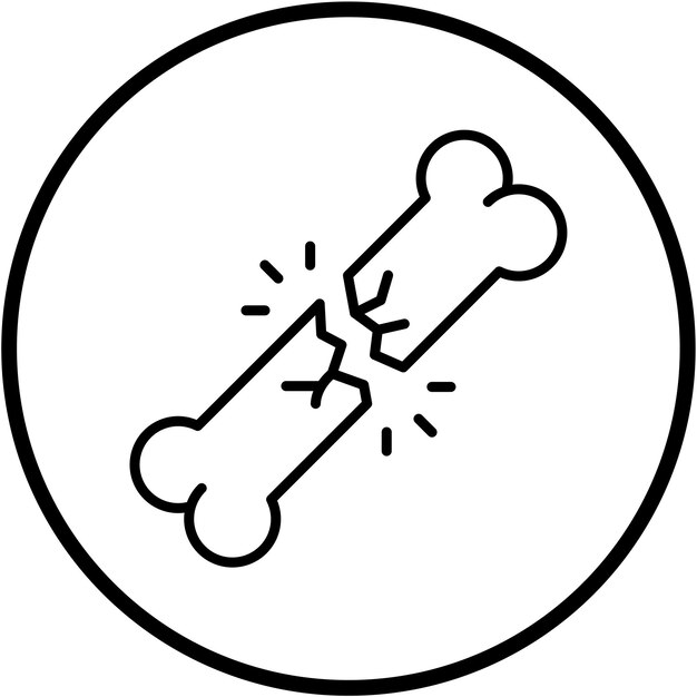 Diseño vectorial Estilo del icono del hueso roto