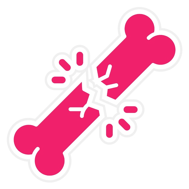 Diseño vectorial Estilo del icono del hueso roto