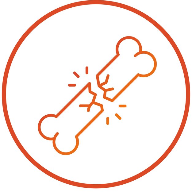 Diseño vectorial Estilo del icono del hueso roto