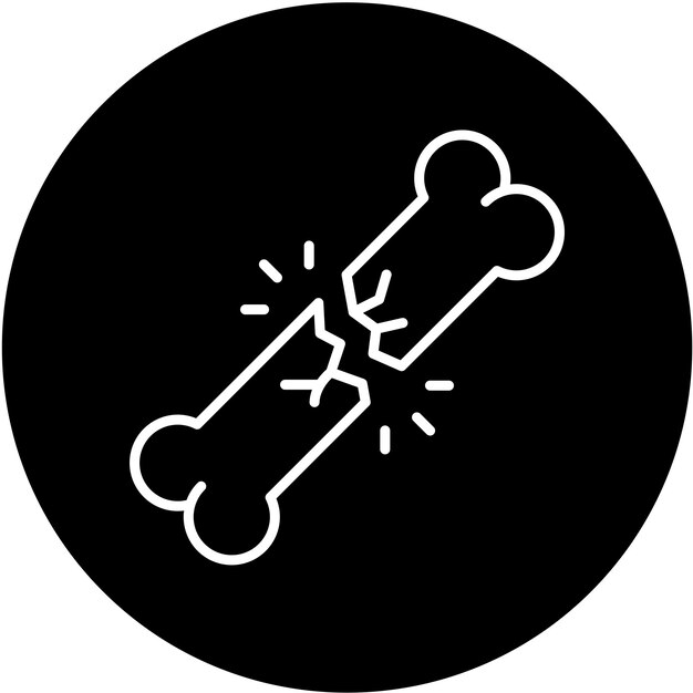 Diseño vectorial Estilo del icono del hueso roto