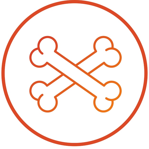 Diseño vectorial Estilo del icono del hueso