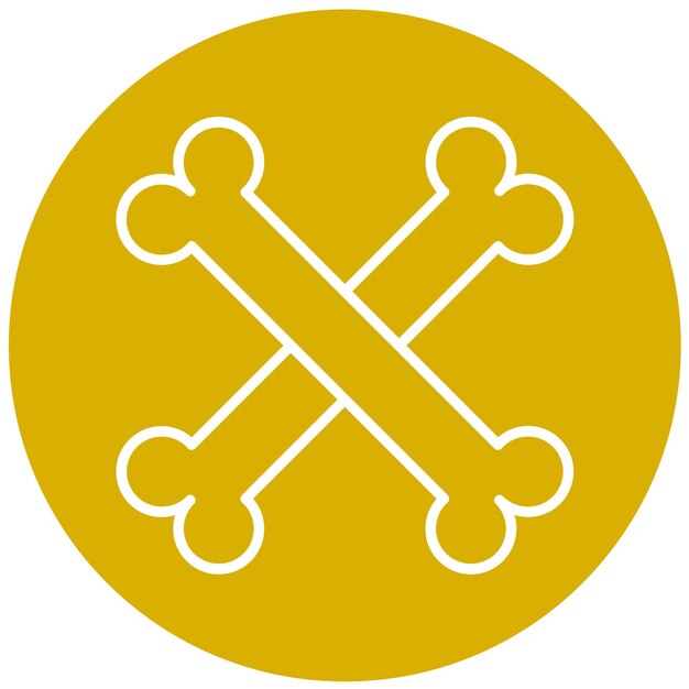 Diseño vectorial Estilo de icono de huesos cruzados