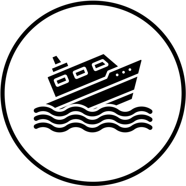 Vector diseño vectorial del estilo del icono de hundimiento del barco