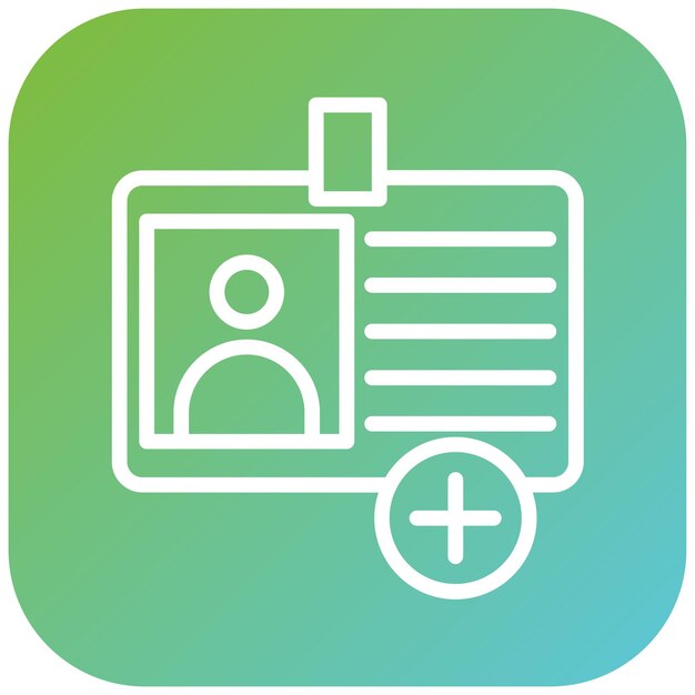 Diseño vectorial Estilo del icono de identificación del paciente