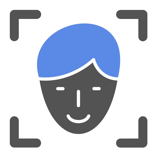 Diseño vectorial Estilo del icono de identificación del rostro