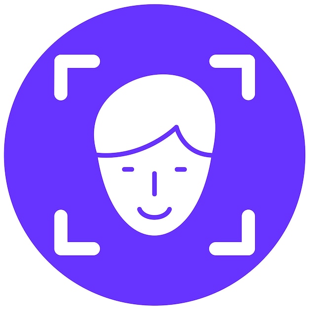Diseño vectorial Estilo del icono de identificación del rostro