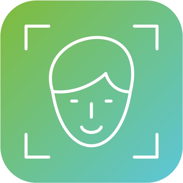 Diseño vectorial Estilo del icono de identificación del rostro