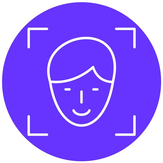 Diseño vectorial Estilo del icono de identificación del rostro