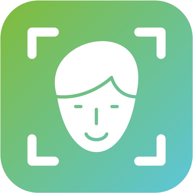 Diseño vectorial Estilo del icono de identificación del rostro