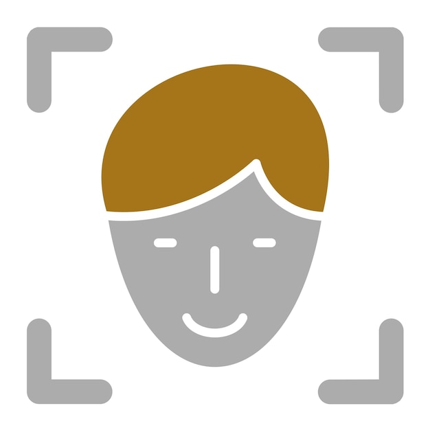 Diseño vectorial Estilo del icono de identificación del rostro