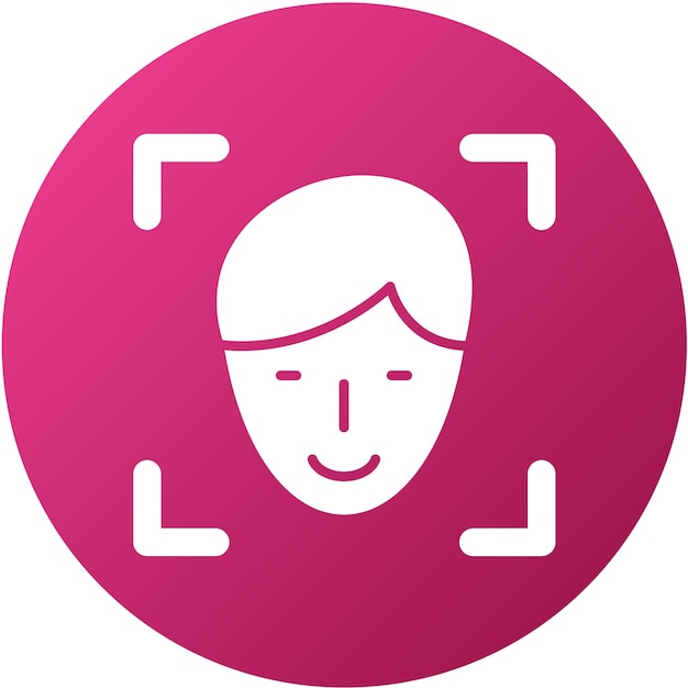 Diseño vectorial Estilo del icono de identificación del rostro