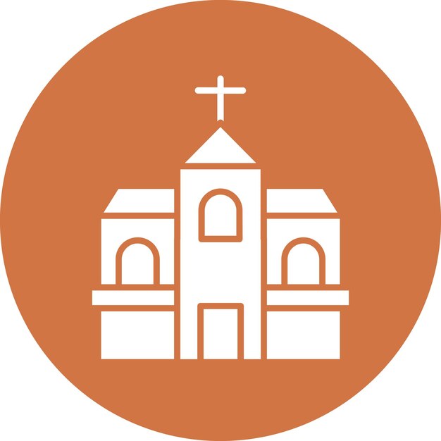 Vector diseño vectorial del estilo del icono de la iglesia