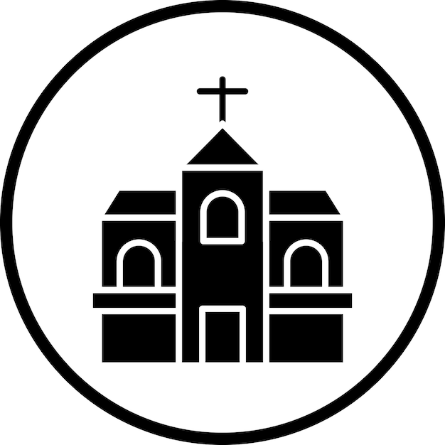 Diseño vectorial del estilo del icono de la iglesia