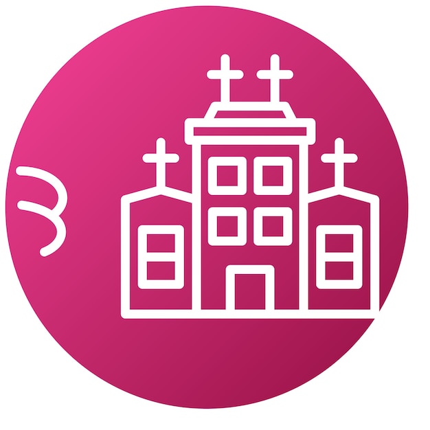 Diseño vectorial del estilo del icono de la iglesia
