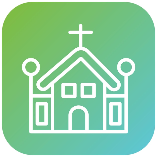 Diseño vectorial del estilo del icono de la iglesia