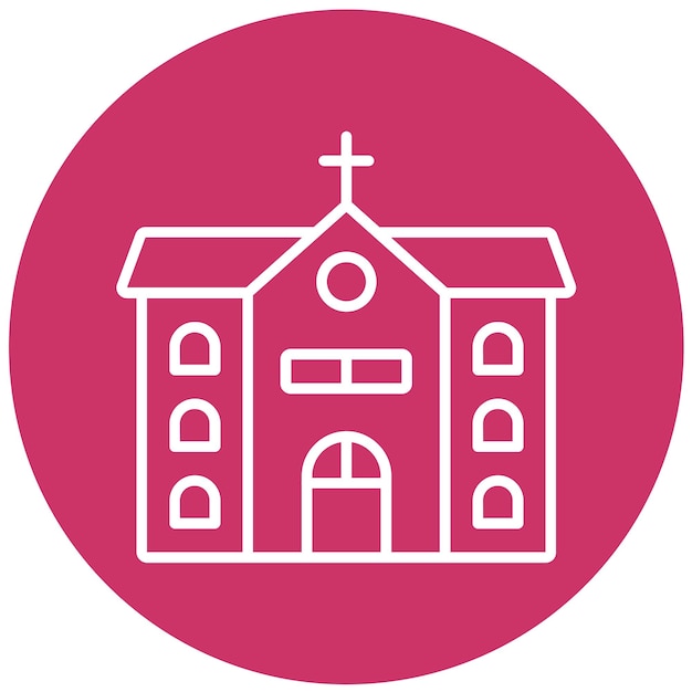 Diseño vectorial del estilo del icono de la iglesia