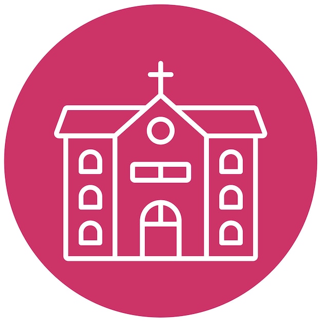 Diseño vectorial del estilo del icono de la iglesia