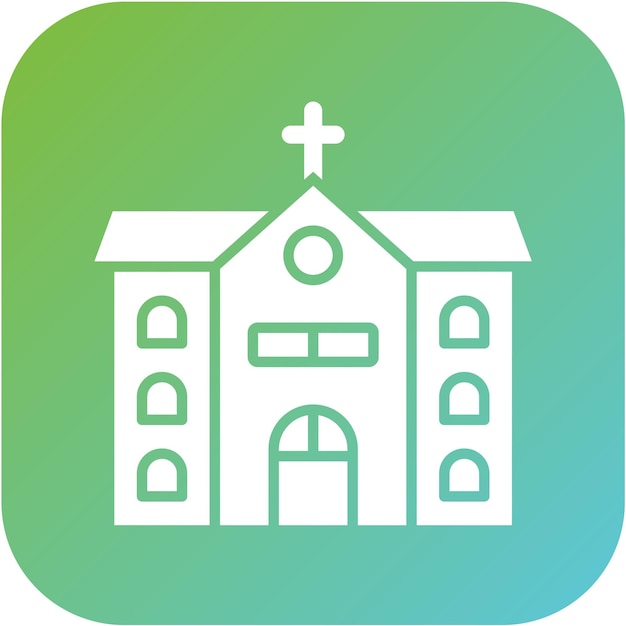 Diseño vectorial del estilo del icono de la iglesia
