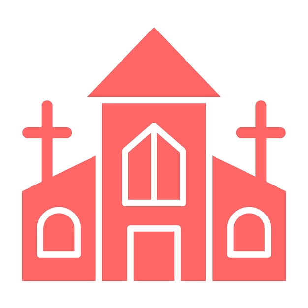 Diseño vectorial del estilo del icono de la iglesia