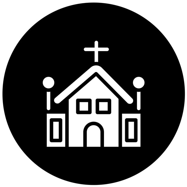 Diseño vectorial del estilo del icono de la iglesia