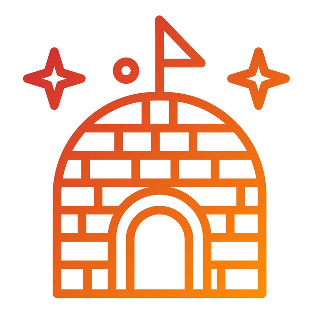 Diseño vectorial de estilo de icono de iglú