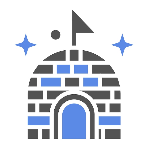 Diseño vectorial de estilo de icono de iglú