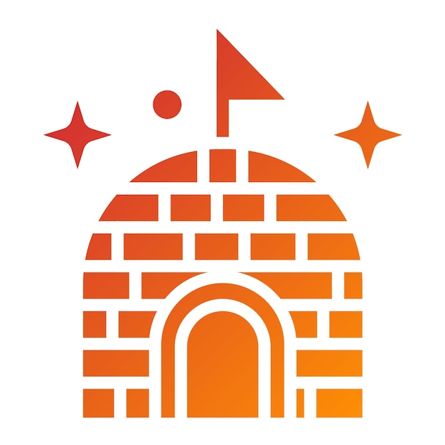 Diseño vectorial de estilo de icono de iglú