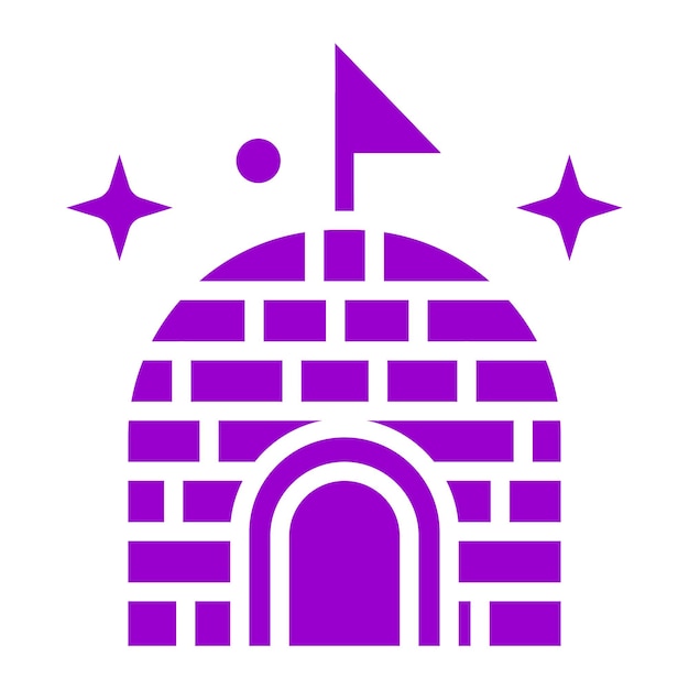 Diseño vectorial de estilo de icono de iglú