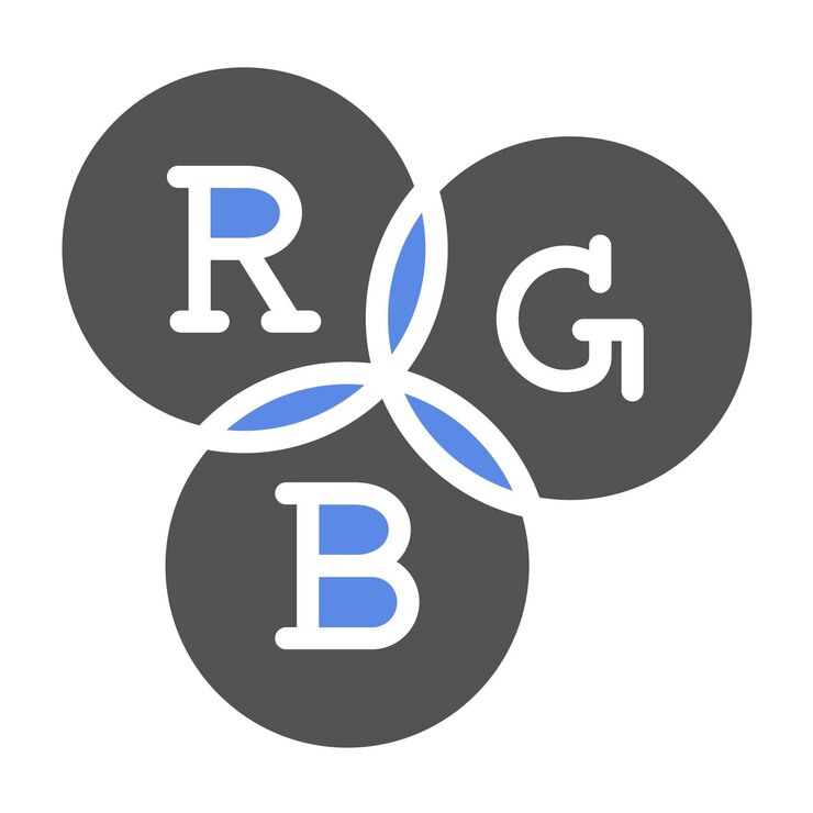 Vector diseño vectorial de estilo de icono de iluminación rgb
