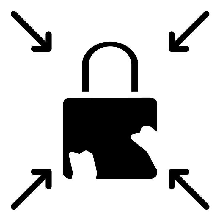 Vector diseño vectorial estilo del icono de impacto de violación